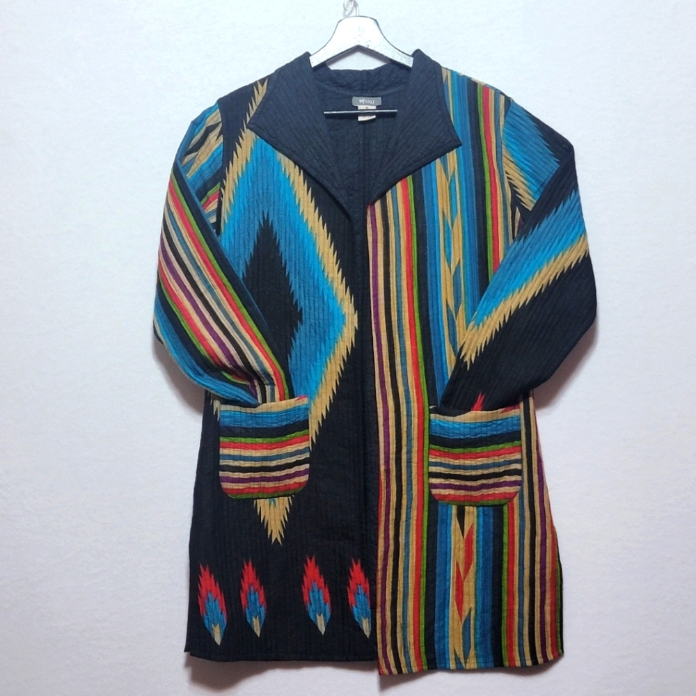Colorful Striped Long Coat SIZE M. #646